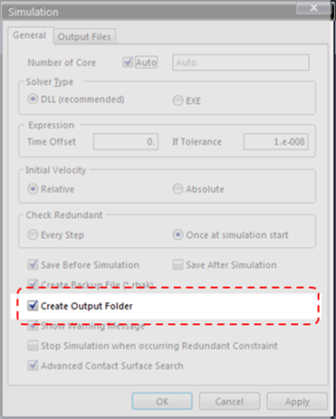 RecurDyn - Create Output Folder