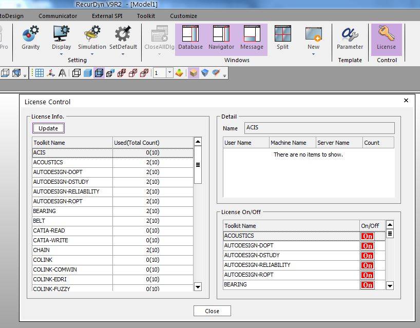  [Home] - [Control] >> Update  License Control 